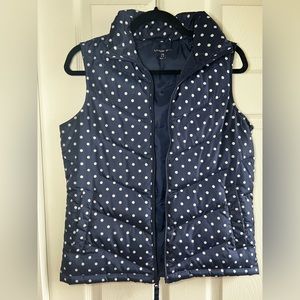 Polka Dot Lands End Down Puffer Vest